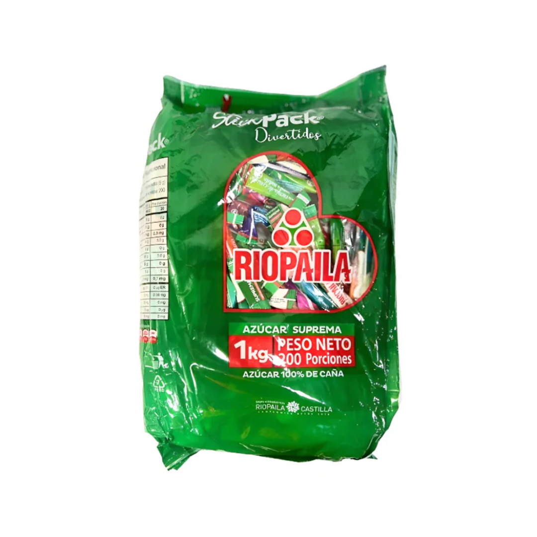 Azúcar Riopaila StickPack por 200 unidades. Perfecta para el sector institucional.