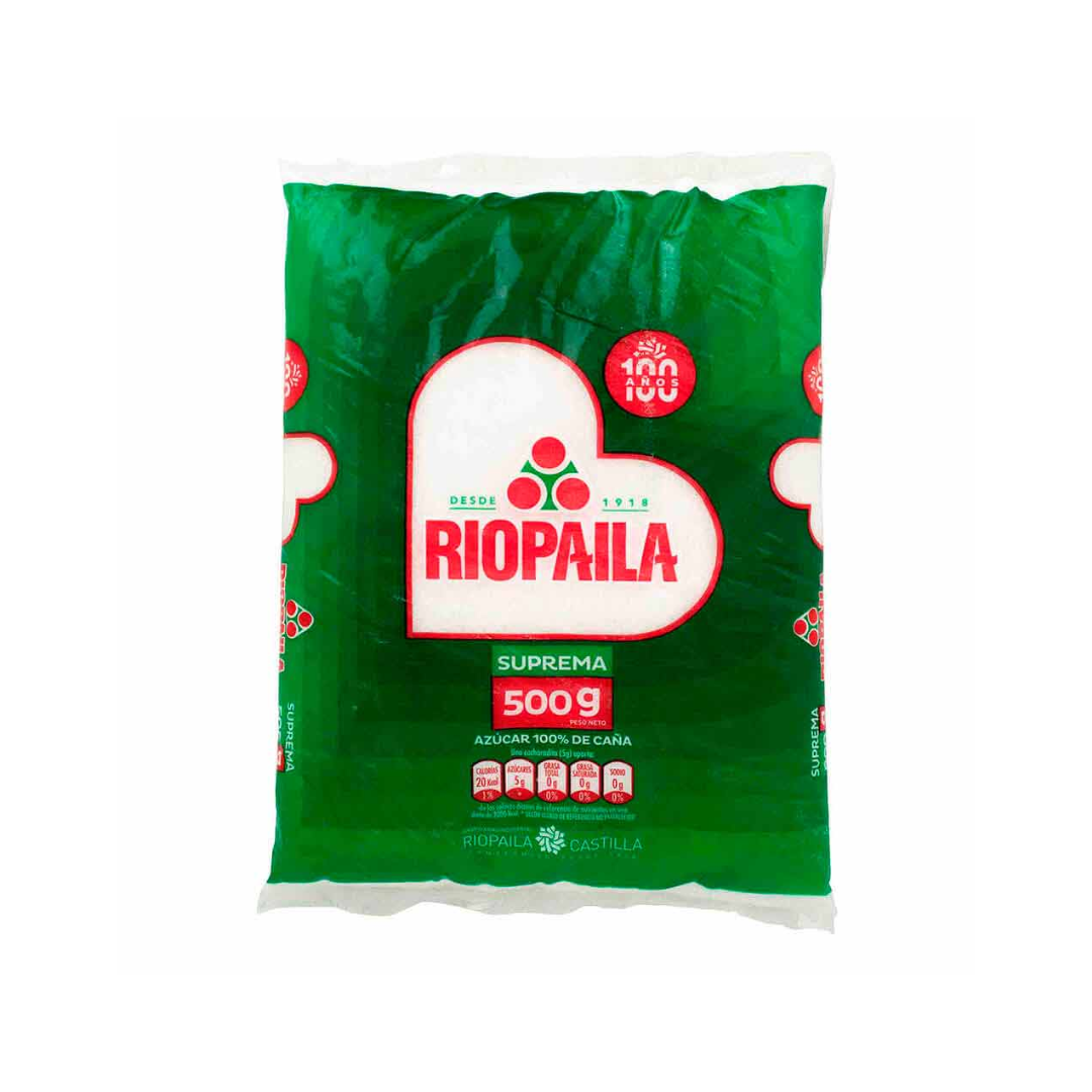 Azucar Riopaila 500 gr, reconocida por su pureza y sabor natural.