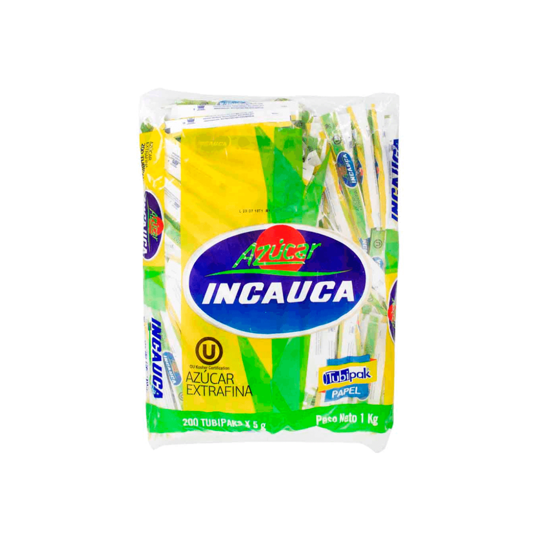 Azúcar Incauca Tubipack x 200, la mejor opción para mantener el orden y la higiene al endulzar bebidas.