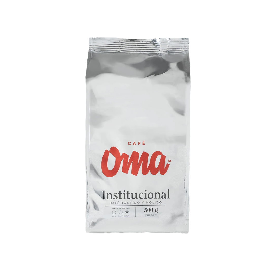 Café OMA institucional 500 gr, ideal para entornos laborales que requieren abastecimiento continuo.