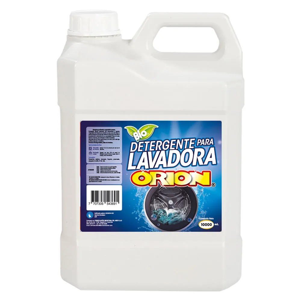 JABON DE LAVADORA ORION, fórmula especializada para remover manchas difíciles sin dañar las telas.