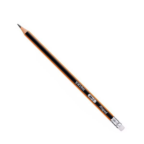 Lápiz de grafito Maped con mina HB, ideal para escritura y dibujo.