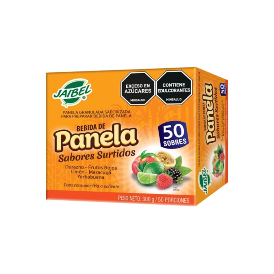 Aromática Jaibel Panela 50 und de bebida caliente y natural. Sabor tradicional colombiano, ideal para oficinas, empresas o el hogar.