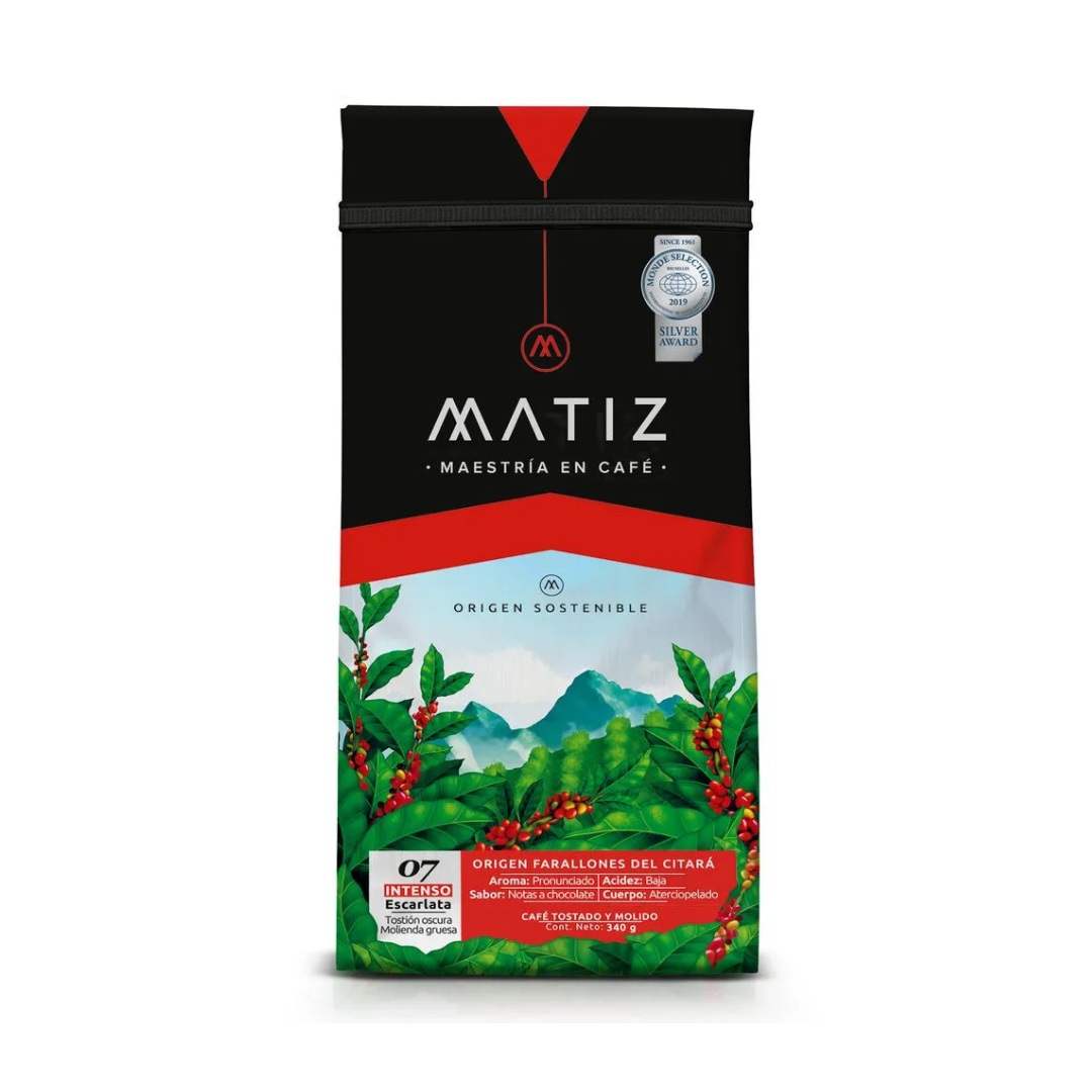 Café Matiz Escarlata Molido es un café premium colombiano que ofrece una experiencia única con su equilibrio de tradición, calidad y sabor.