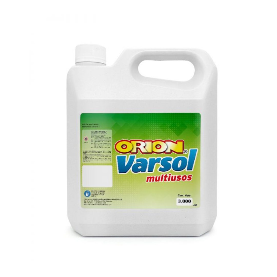 Varsol ORION limpia y desengrasa con rapidez y eficacia, ideal para uso industrial, automotriz y doméstico. Alto rendimiento y resultados pro.