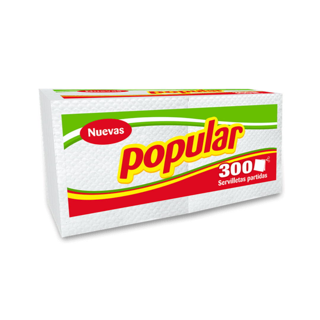 Servilleta Popular 300 und, perfecta para el hogar, negocio, oficina, evento o cafetería.