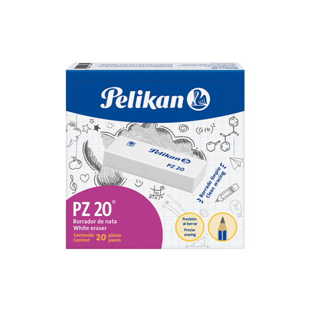 El Borrador Pelikan PZ 20 ofrece un borrado impecable sin dañar el papel. Ideal para estudiantes, profesionales y artistas exigentes.